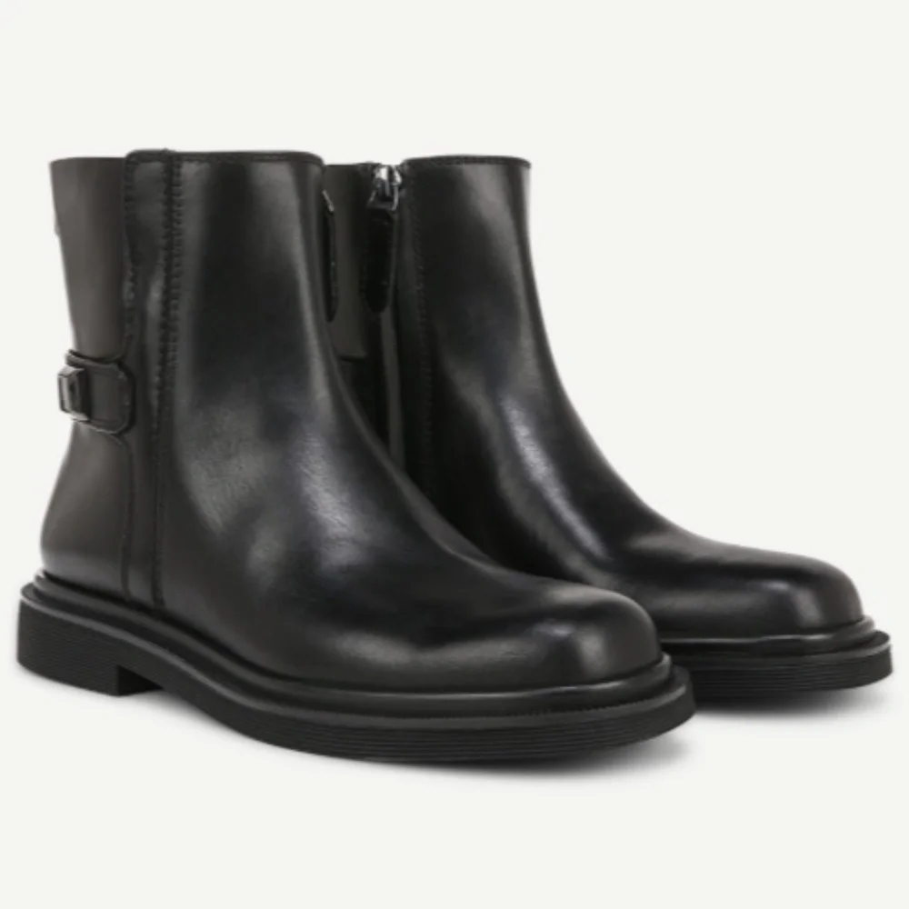 Franco Sarto Axel Ankle Boot In Black Leather